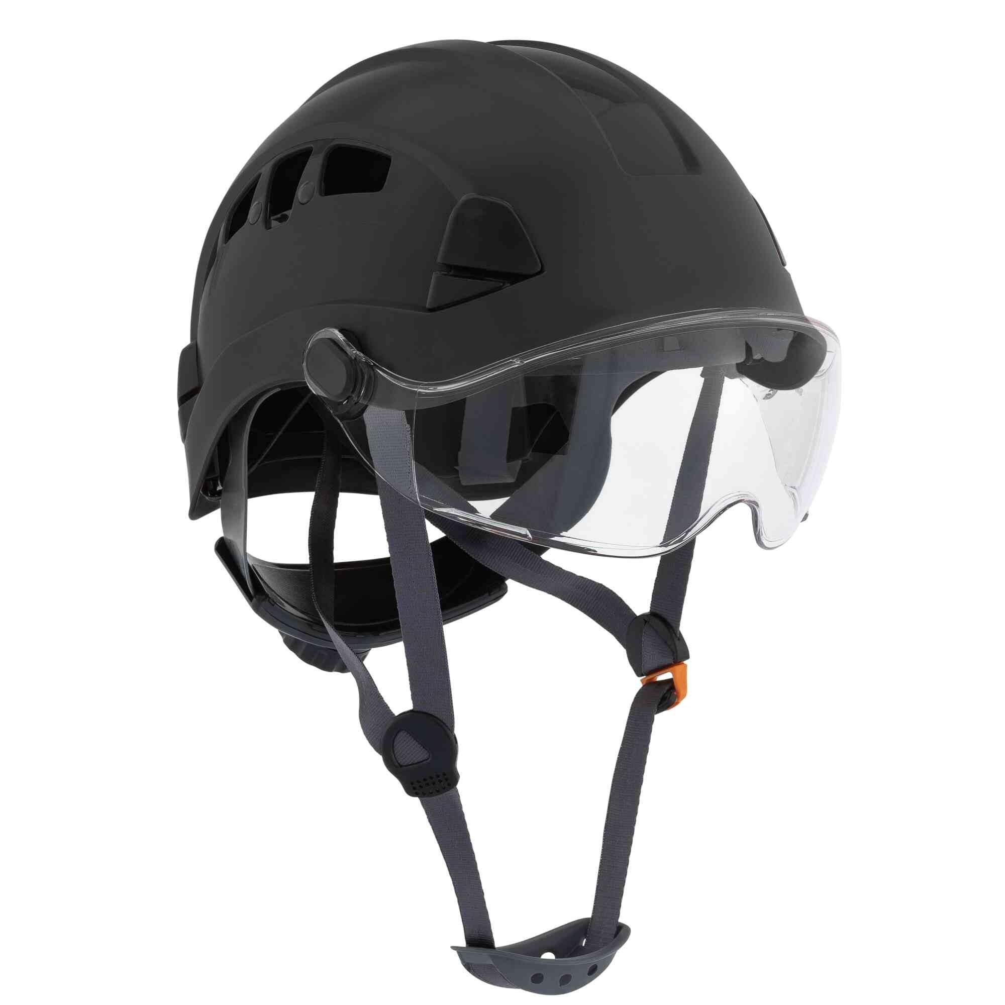 Jackson Safety Hard Hat with Flip-Up Visor — Vented, Lightweight, Polycarbonate Visor, Black, Model# 20977